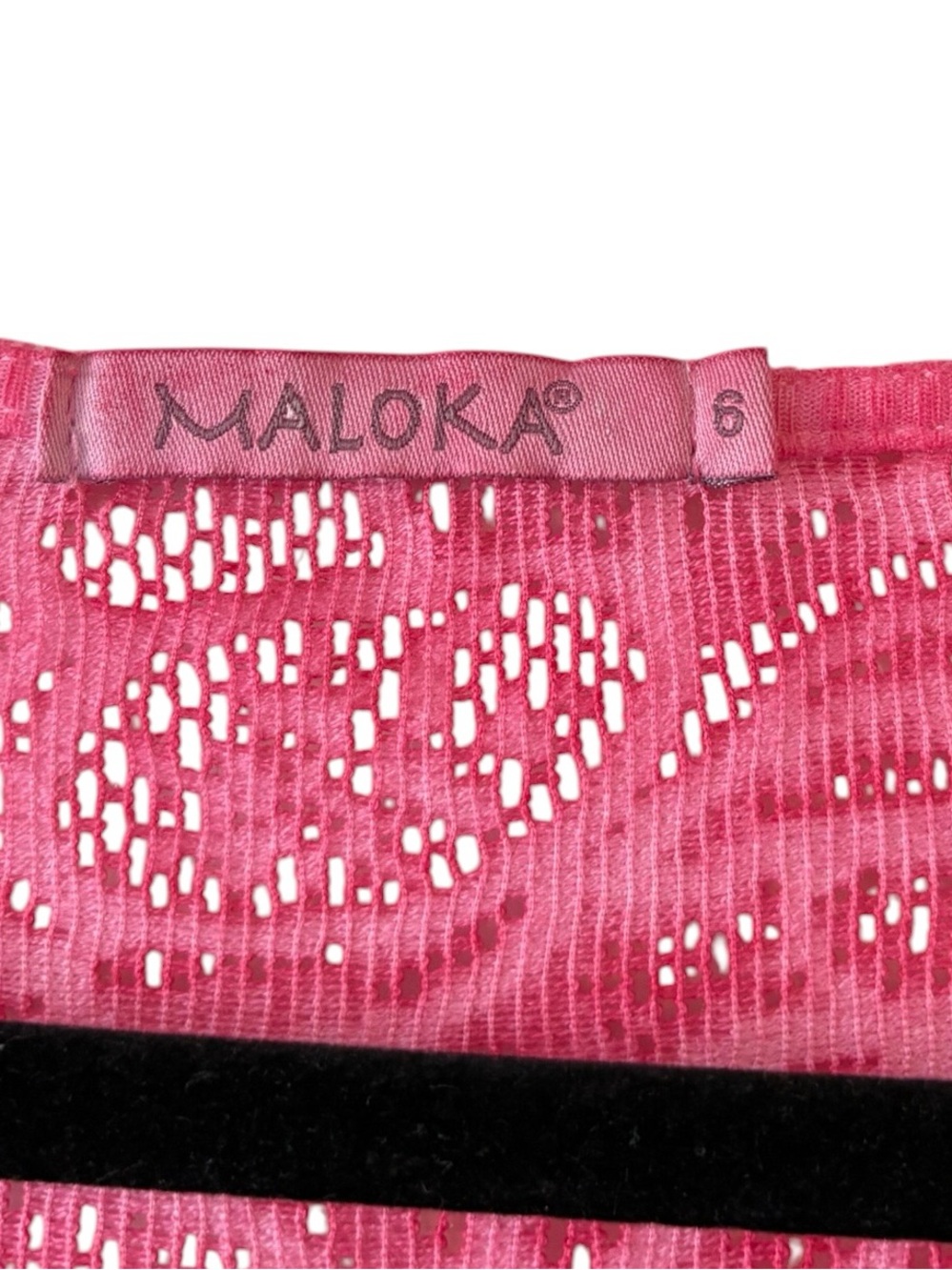 Maloka Pink Linen Blend Shift Dress with Lace Yoke Short Sleeve Size Small - Picture 4 of 12
